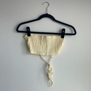 textured pale yellow top